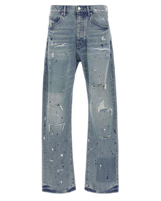 Purple Blue 'Patch Repairs Foil' Jeans for men