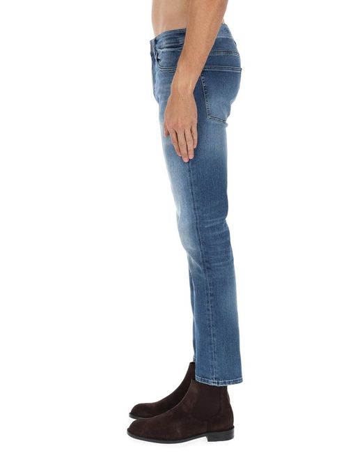 Boss Blue Cotton-Blend Jeans for men