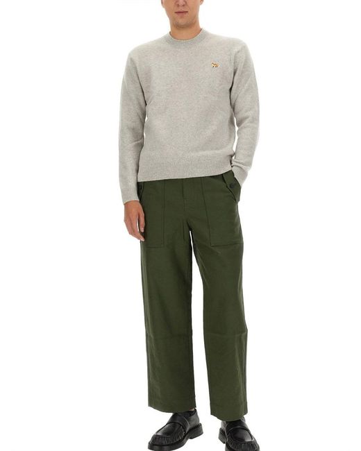 Maison Kitsuné Gray Logo Sweaters for men