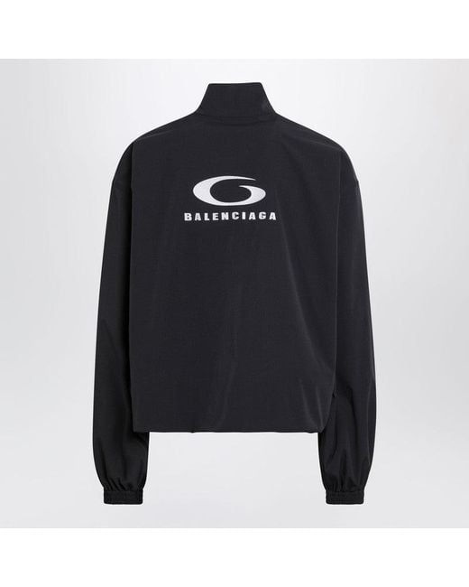 Balenciaga Black Washed Loop Sports Icon Zip Jacket for men