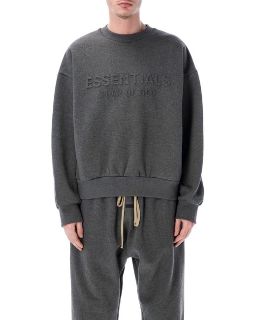 Essentials x Fear Of God Gray 90S Fit Embossed Logo Sweatshirt