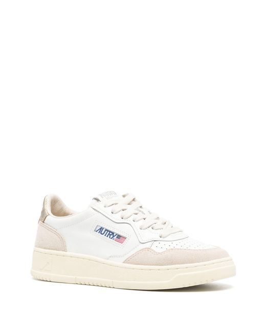 Autry White Medalist Low Wom Leat/Suede