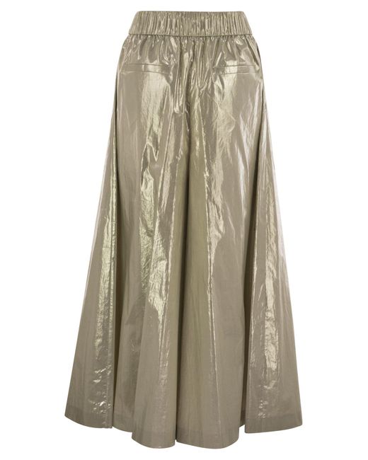 Peserico Natural Laminated Cotton Poplin Trousers
