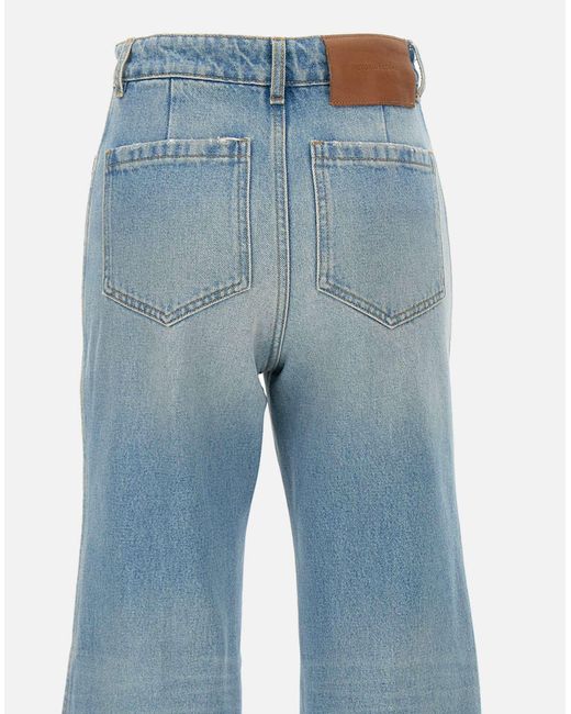 Victoria Beckham Alina High Taille Flar La Vared Jeans in het Blue