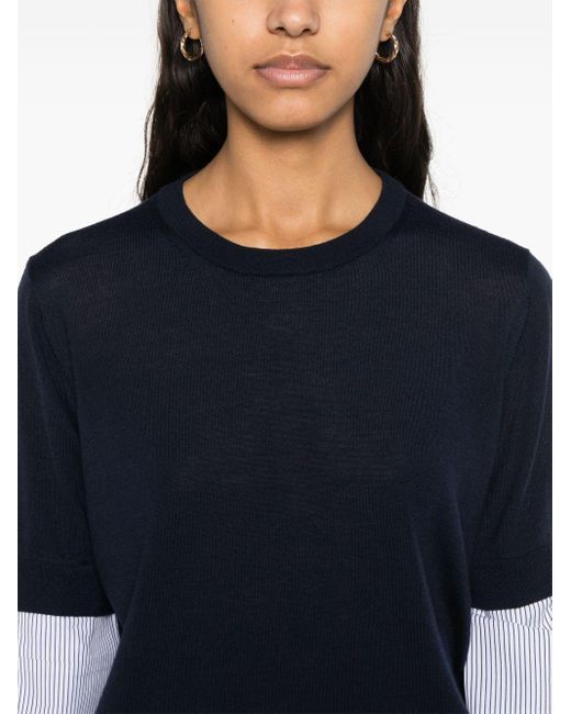 Semicouture Chiara Wool Sweater in het Blue
