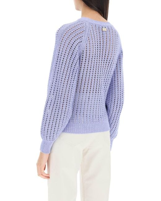 Agnona Blue Cotton Silk Sweater
