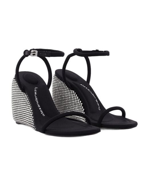 Alexander Wang Black Dahlia Crystal Wedge Heels