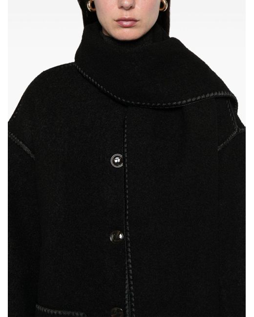 Totême  Black Embroidered Scarf Wool Jacket