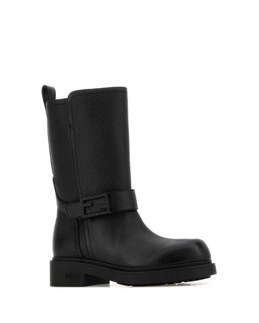 Fendi Black Leather Boots