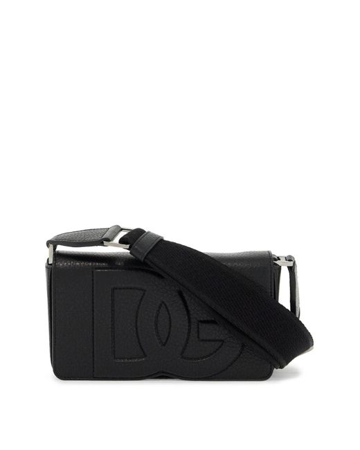 Dolce & Gabbana Black Mini Leather Crossbody Bag With Shoulder Strap