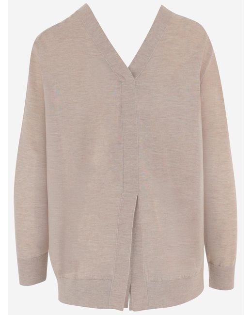 Sa Su Phi Natural Cashmere And Silk Blend Knit