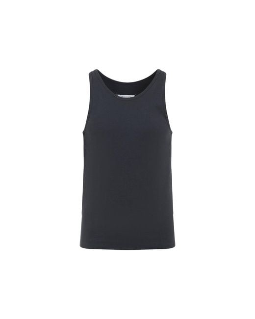 Maison Margiela Black Cotton Tank Top