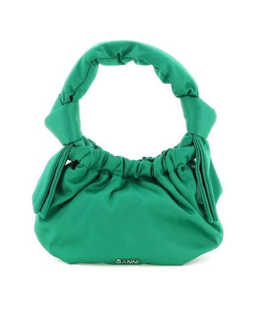 Ganni 'anlass' Kleiner Hobo -tasche in het Green