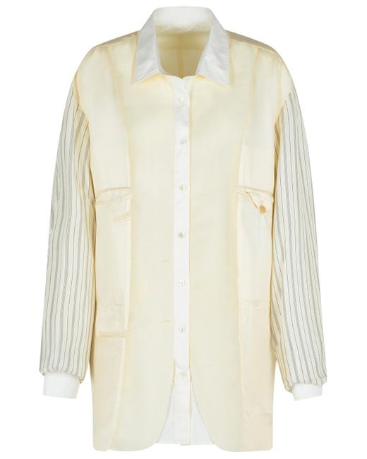 Maison Margiela White Elfenbein Mohair Blend Jacke