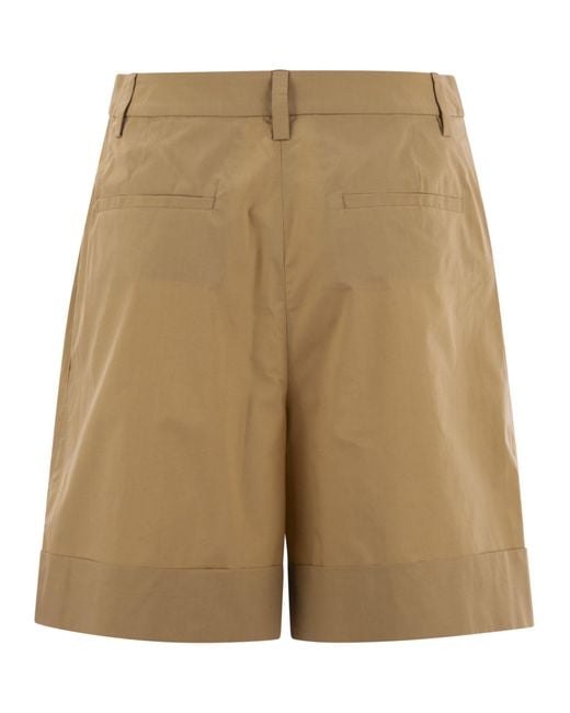 MVP WARDROBE Natural Cotton Shorts With Darts