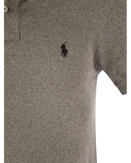 Polo Ralph Lauren Gray Slim-Fit Pique Polo Shirt for men