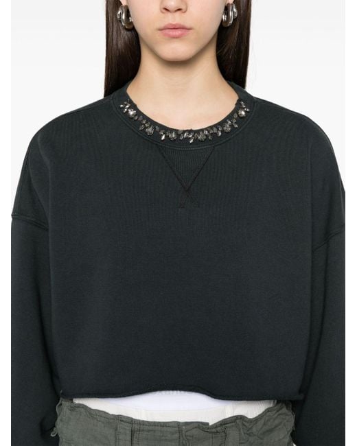 Golden Goose Deluxe Brand Black Organic Cotton Cropped Sweatshirt