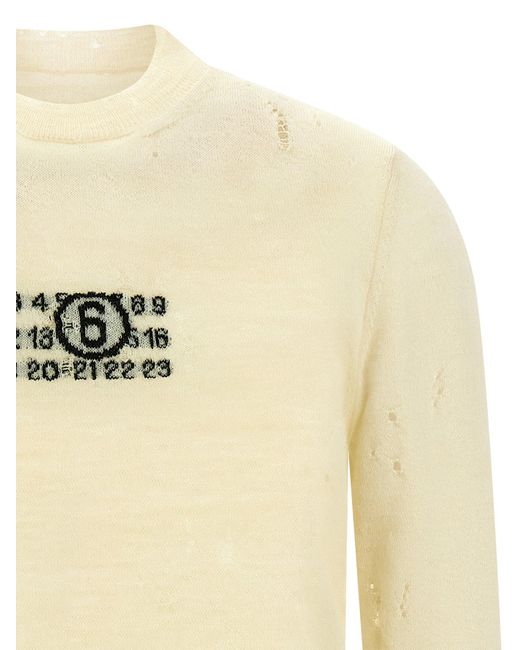 MM6 by Maison Martin Margiela Numeric Signature' Sweater in Natural für Herren