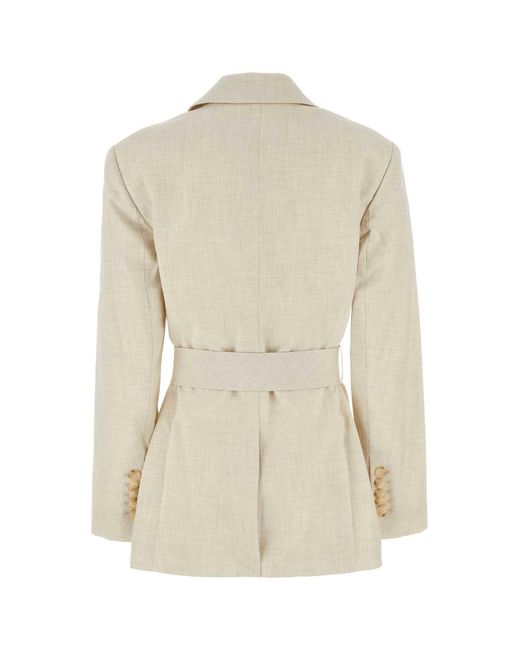Camilla & Marc White Sand Stretch Polyester Blend Floris Blazer