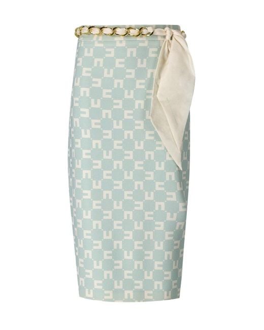 Aceba monogram falda Elisabetta Franchi de color Blue