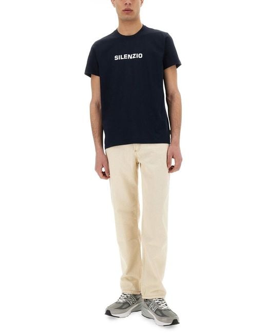 Aspesi Blue Printed T-Shirt for men