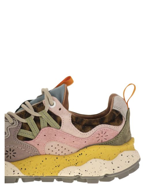 Flower Mountain Brown Yamano 3 Turnschuhe im Wildleder und technischen Stoff