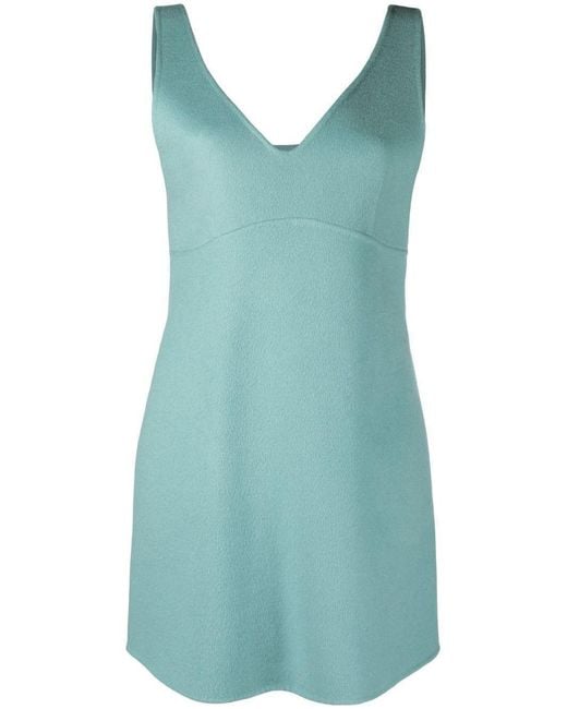 P.A.R.O.S.H. Blue Stud-Detail Wool Mini Dress