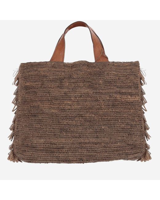 IBELIV Brown Onja Rafia Bag