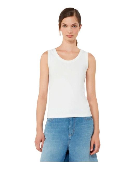 Weekend by Maxmara White Multic Ribbed Top