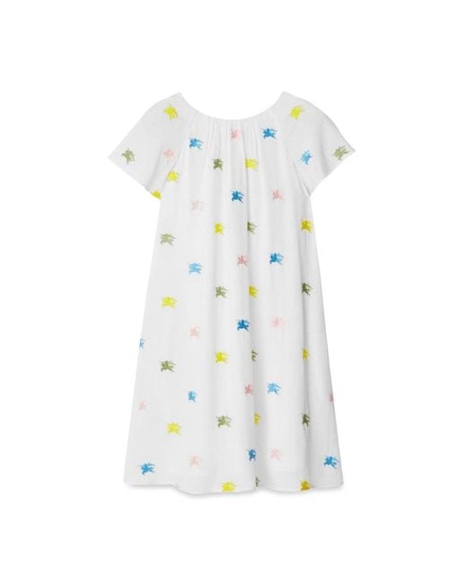 Burberry White Chic Mini Dress For Girls