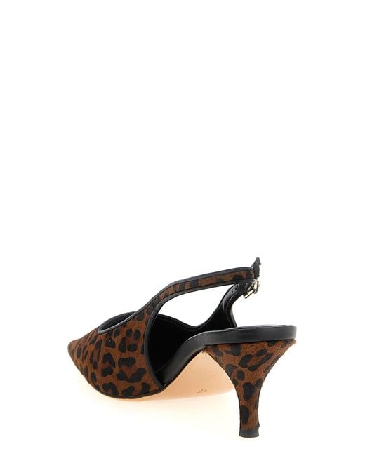 Twinset Brown Animal Print Slingbacks