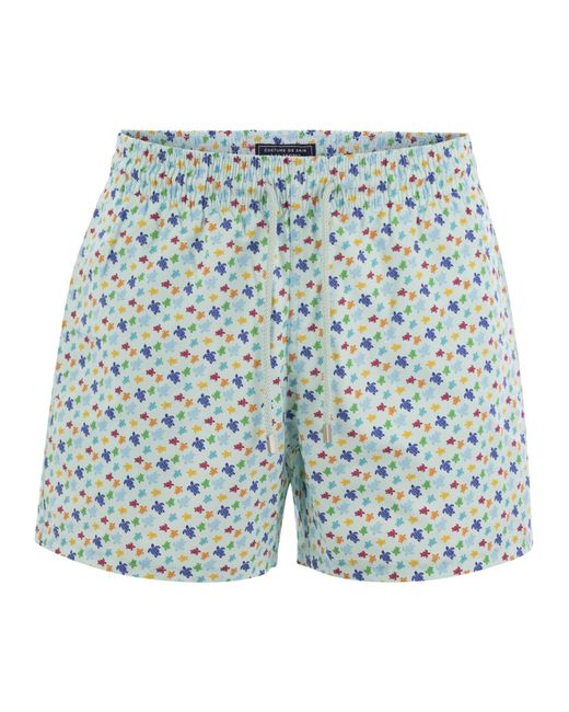 Vilebrequin Moorise gemusterte Strandshorts in Blue für Herren
