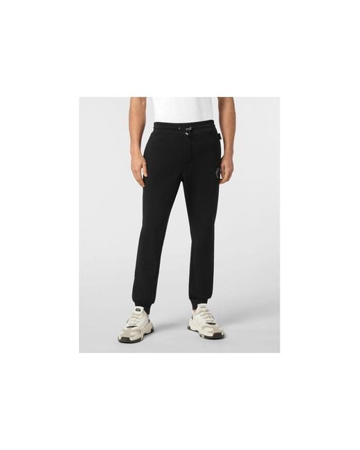 Philipp Plein Black Jogging Trousers Iconic Plein for men