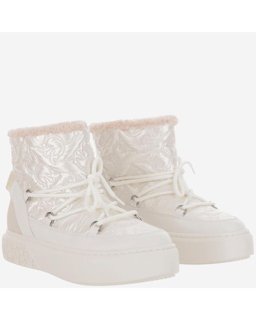Pinko White Yoko 19 Quilted Ankle Boots