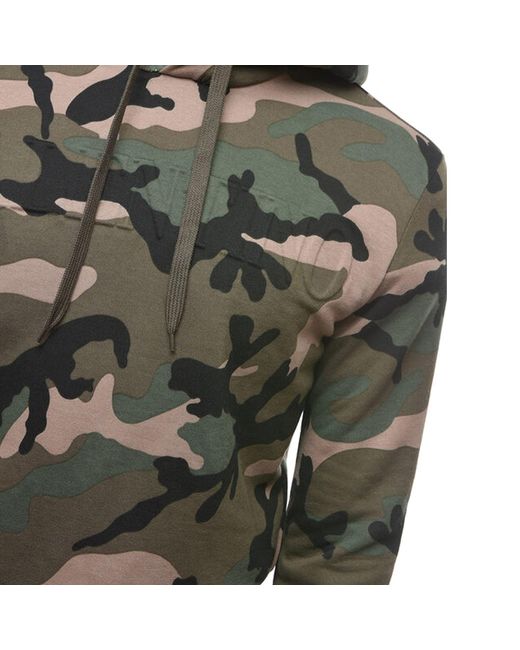 Valentino Black Camouflage Pattern Hoodie Sweatshirt for men