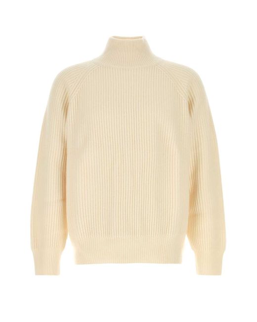 LeKasha Natural Ivory Cashmere Lette Sweater for men