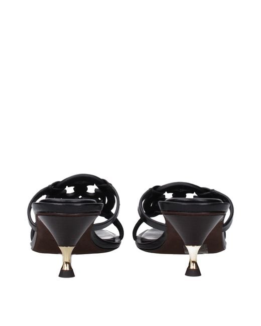 Tory Burch Black Leather Sandals