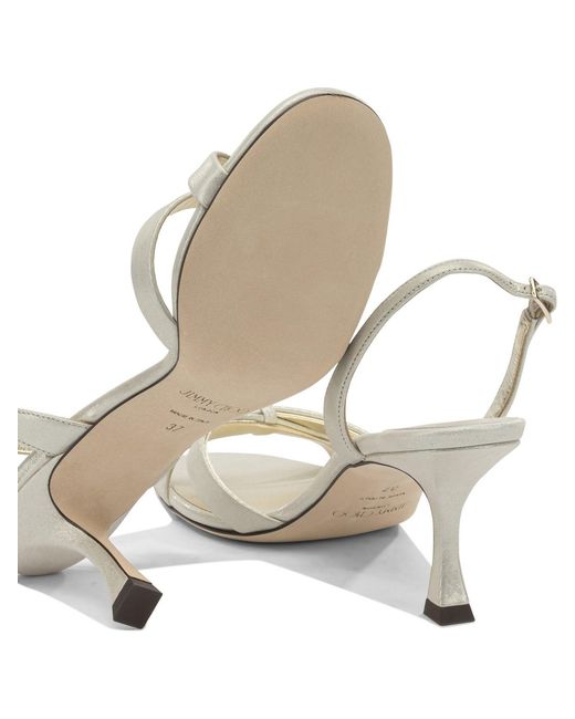 Jimmy Choo Metallic "Elsy 70Mm" Heeled Sandals