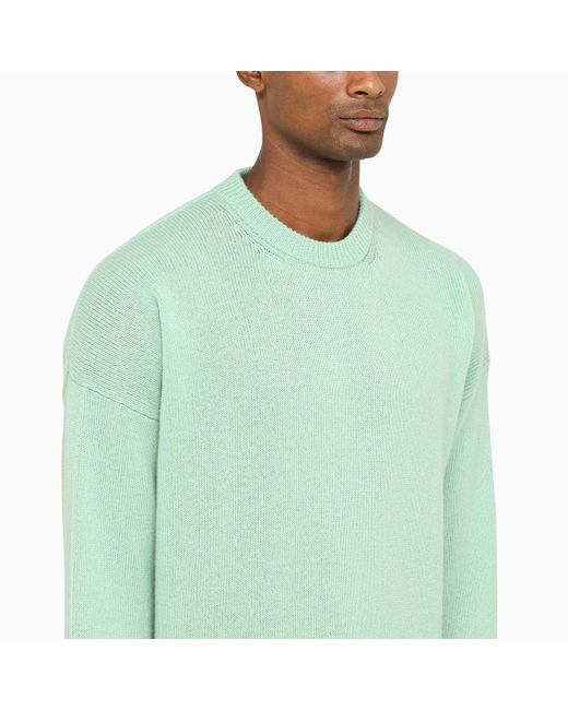 Jil Sander Mint Green Cashmere Crew Neck Sweater for Men | Lyst