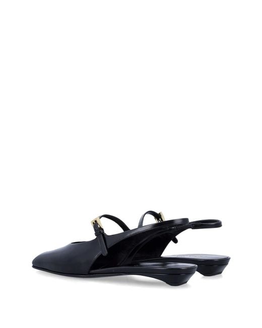 Prada Blue Leather Slingback Ballet Flats