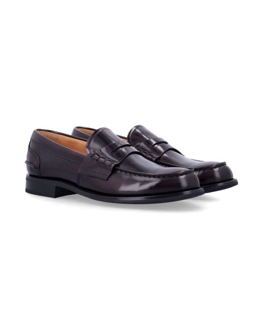 Church's Blue Pembrey W 5 Polished Fumè Loafer