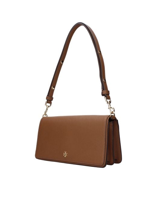 Tory Burch Brown Borse A Spalla Emerson Donna Pelle Marrone/Alce