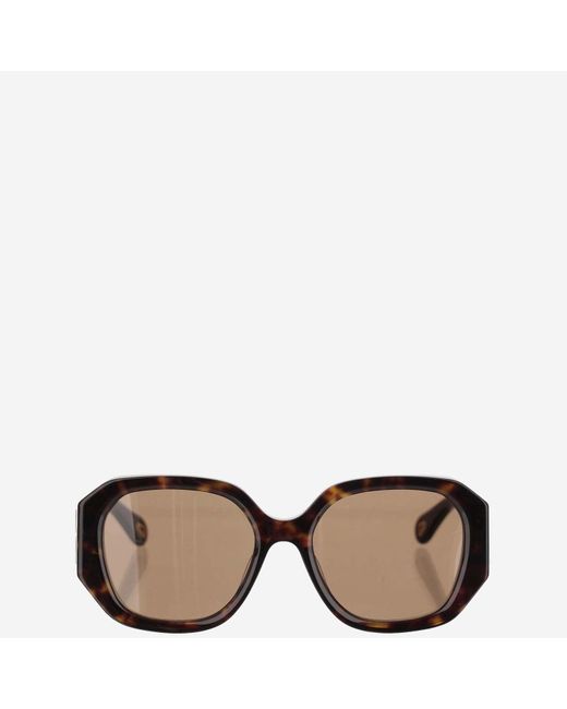 Chloé Brown Logo Tortoiseshell Sunglasses