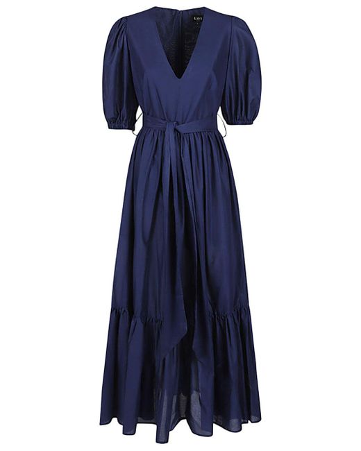 Lavi Blue Cotton Long Dress