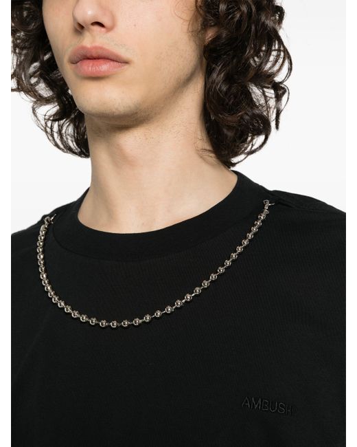 T-Shirt En Coton Biologique À Détail De Chaîne Ambush pour homme en coloris White
