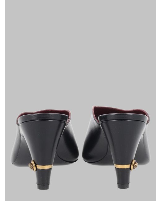 Versace Gray Mule Giulietta Leather