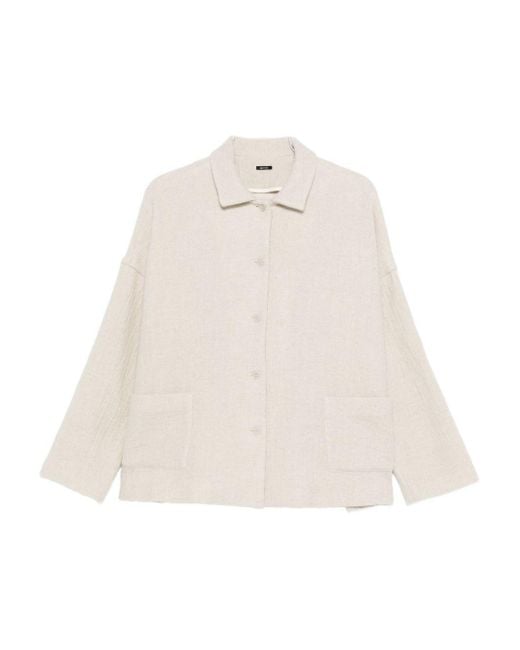 Apuntob White Linen And Wool Jacket