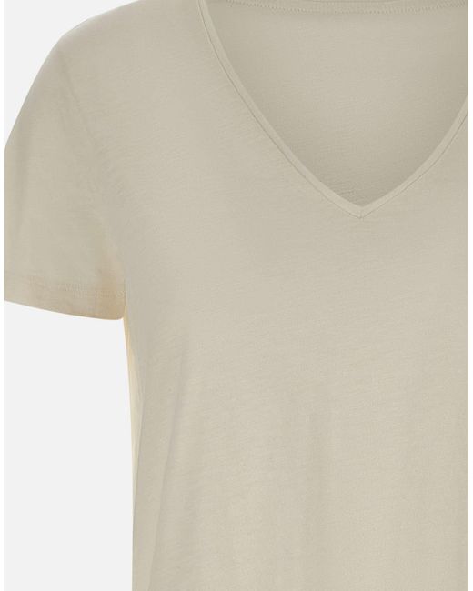 Camiseta de cuello de algodón de crema de Woolrich de color White