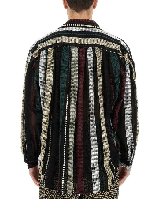 A.I.E. Black Chiffon Shirt for men