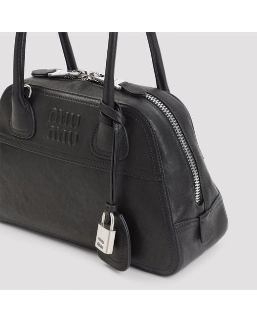 Miu Miu Black Vivian Nappa Shoulder Bag